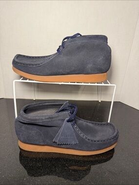 Clarks Originals Women's Wallabee Suede Shoes Size 5 Wide Blue